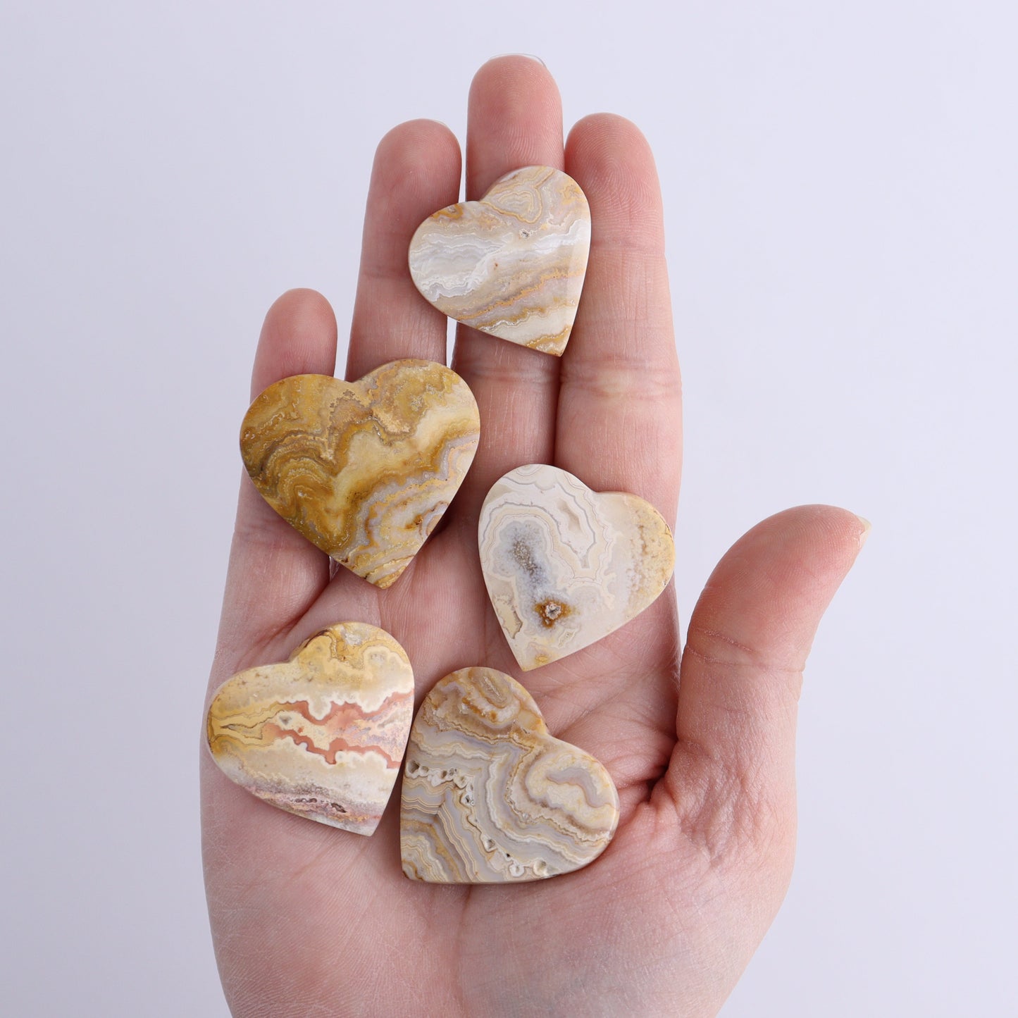 One Crazy Lace Agate Heart Cab | Mi Esperanza Minerals | Supplier of Crystals and Onyx