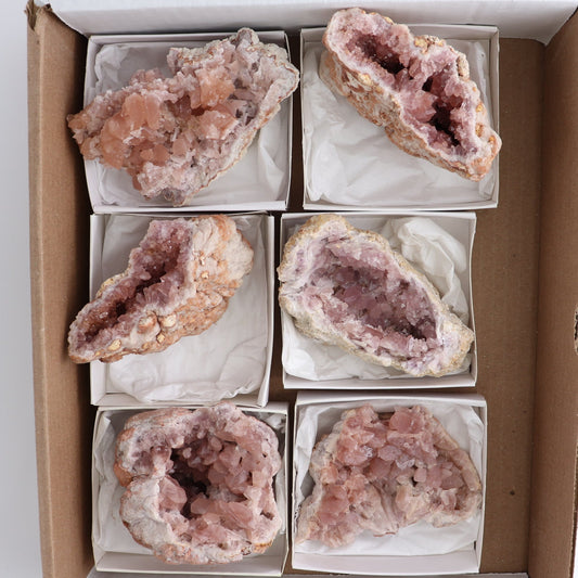 Pink Amethyst Geodes Set of 6