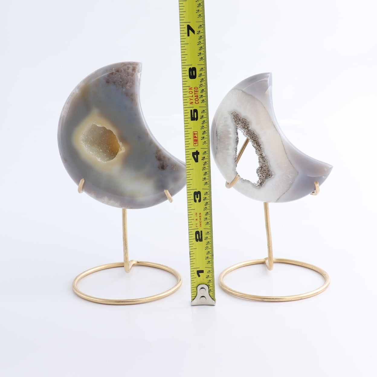 Agate Moons with Stand Set of 5 | Mi Esperanza Minerals | Supplier of Crystals and Onyx