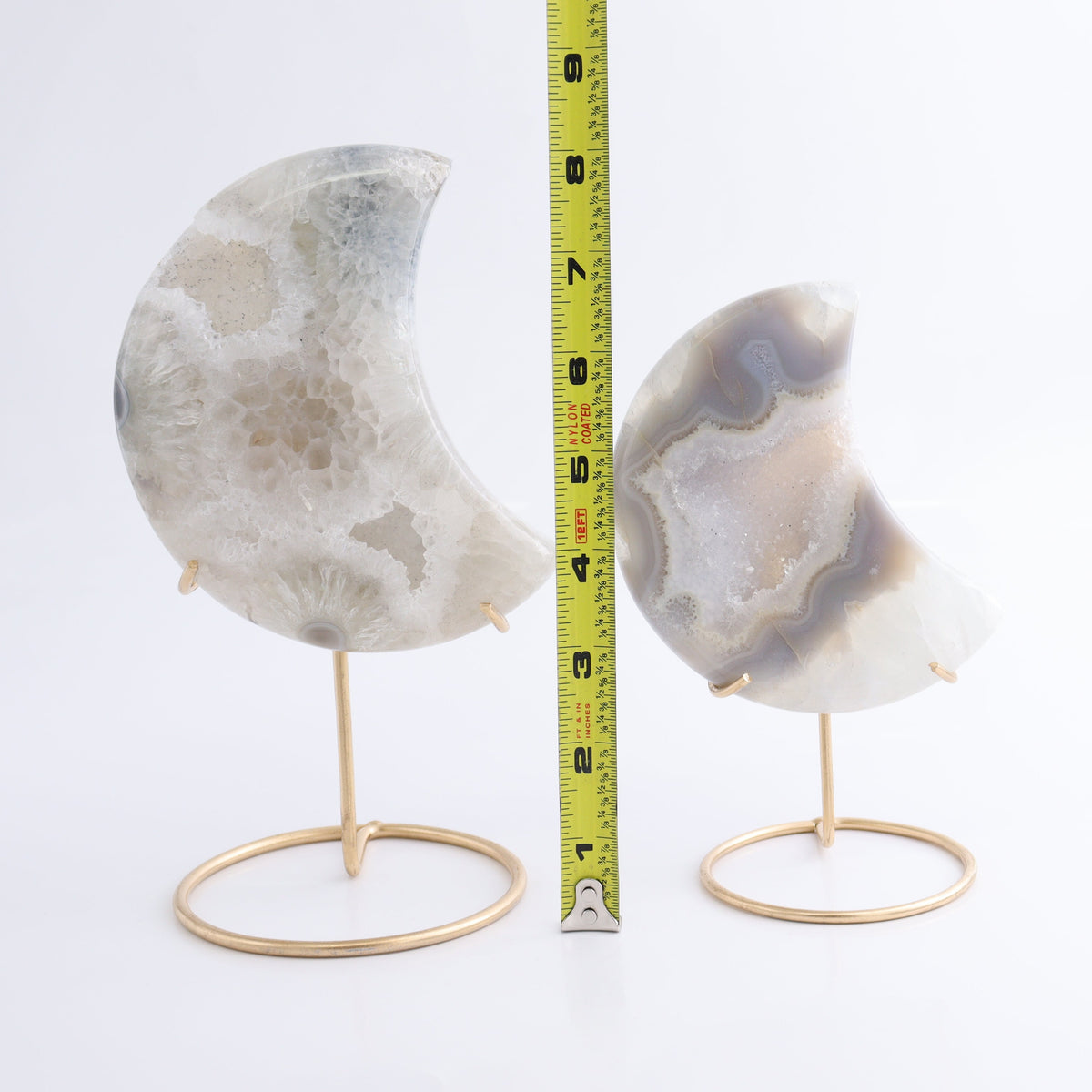 Agate Moons with Stand Set of 2 | Mi Esperanza Minerals | Supplier of Crystals and Onyx