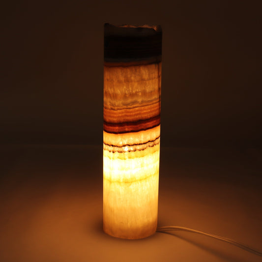 One 12" Green & Honey Mix Rough Top Onyx Lamp Blind