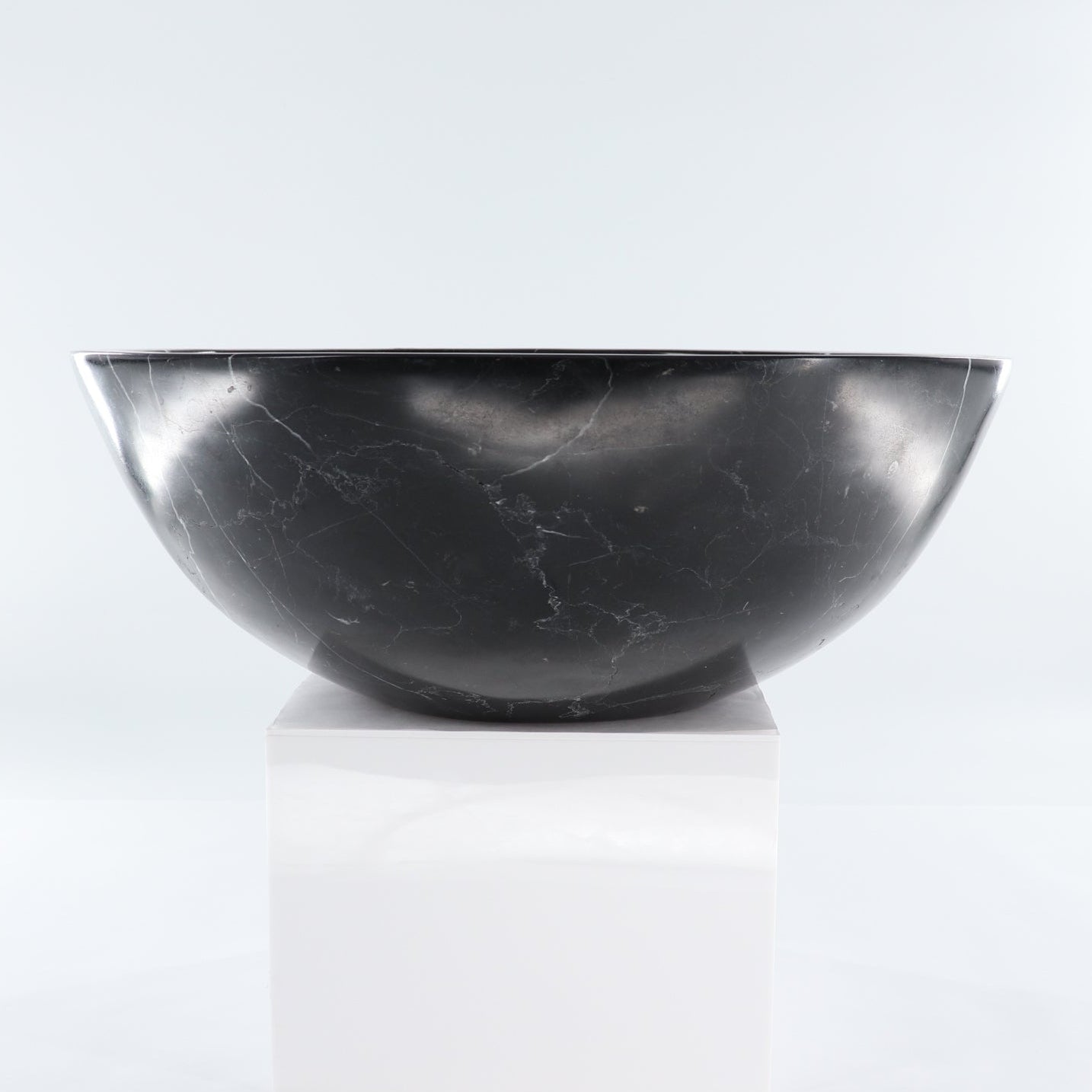 Mexican Black Marble Round Sink Bowl 16" | Mi Esperanza Minerals | Supplier of Crystals and Onyx
