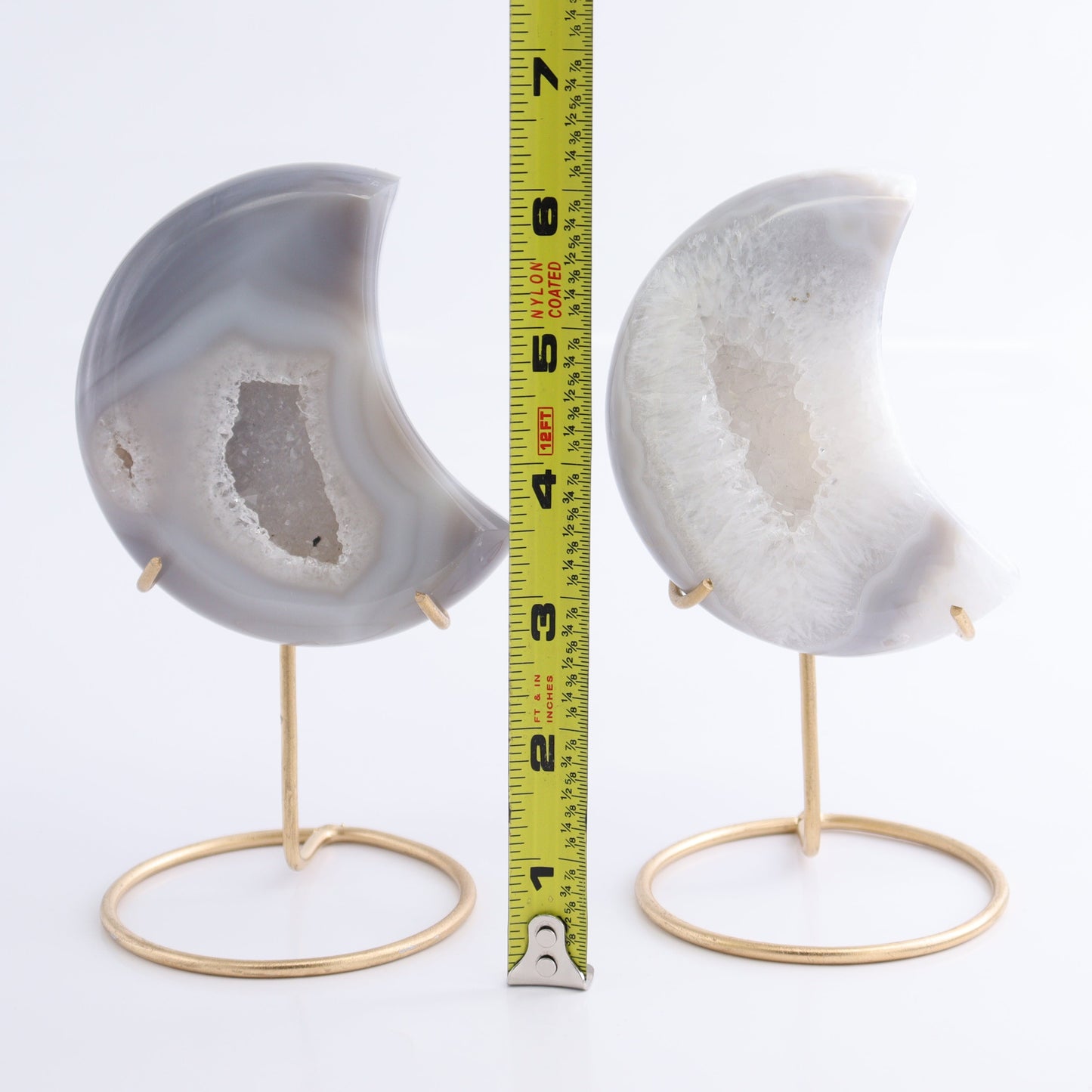 Agate Moons with Stand Set of 5