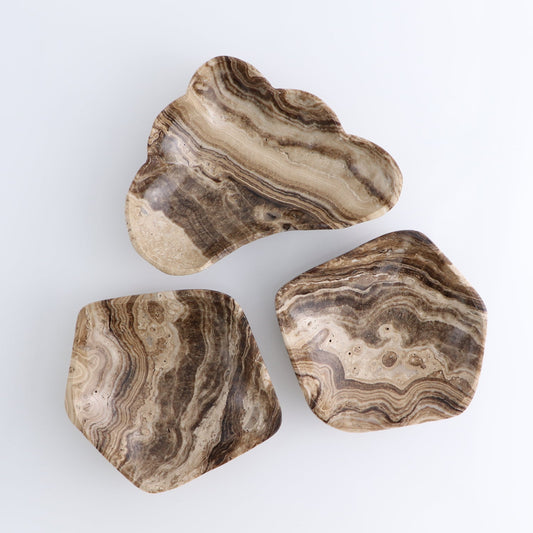 Mexican Onyx/Calcite Chocolate Bowls Set of 3