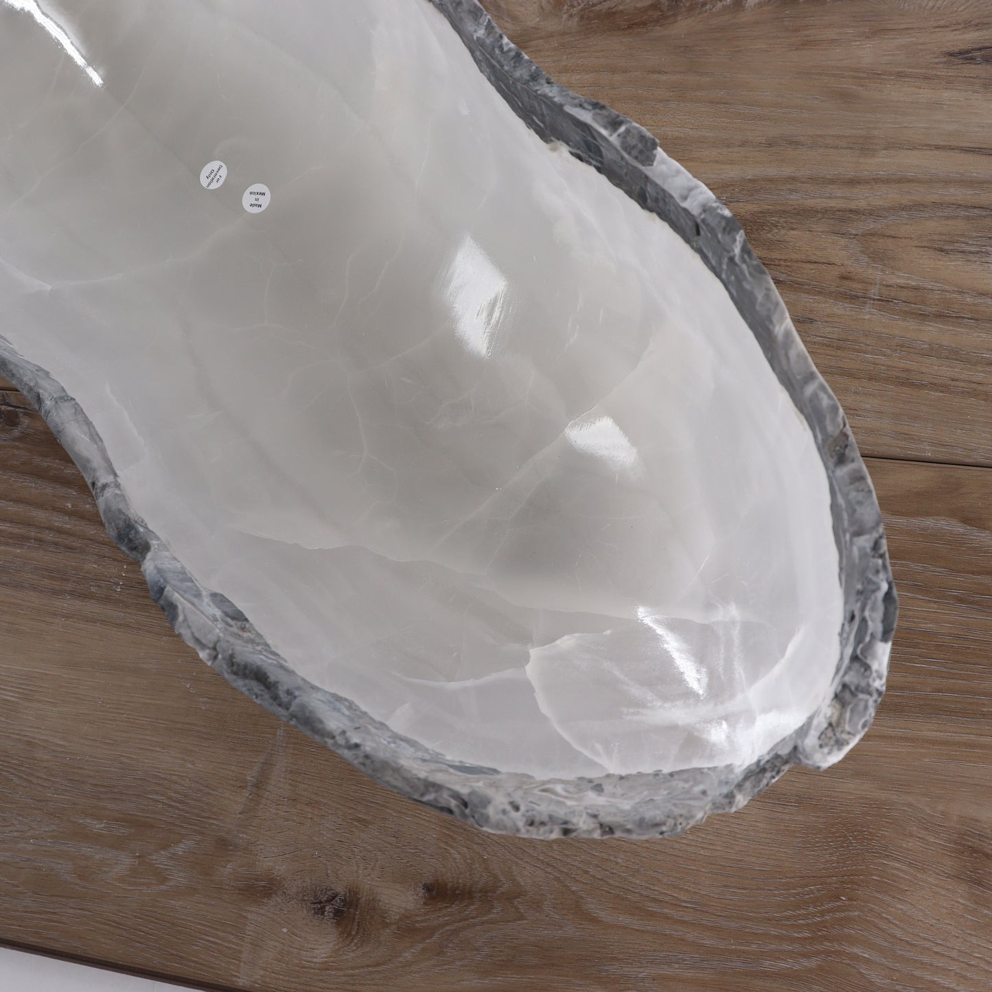 Mexican Onyx/Calcite Canoe Bowl 27" | Mi Esperanza Minerals | Supplier of Crystals and Onyx