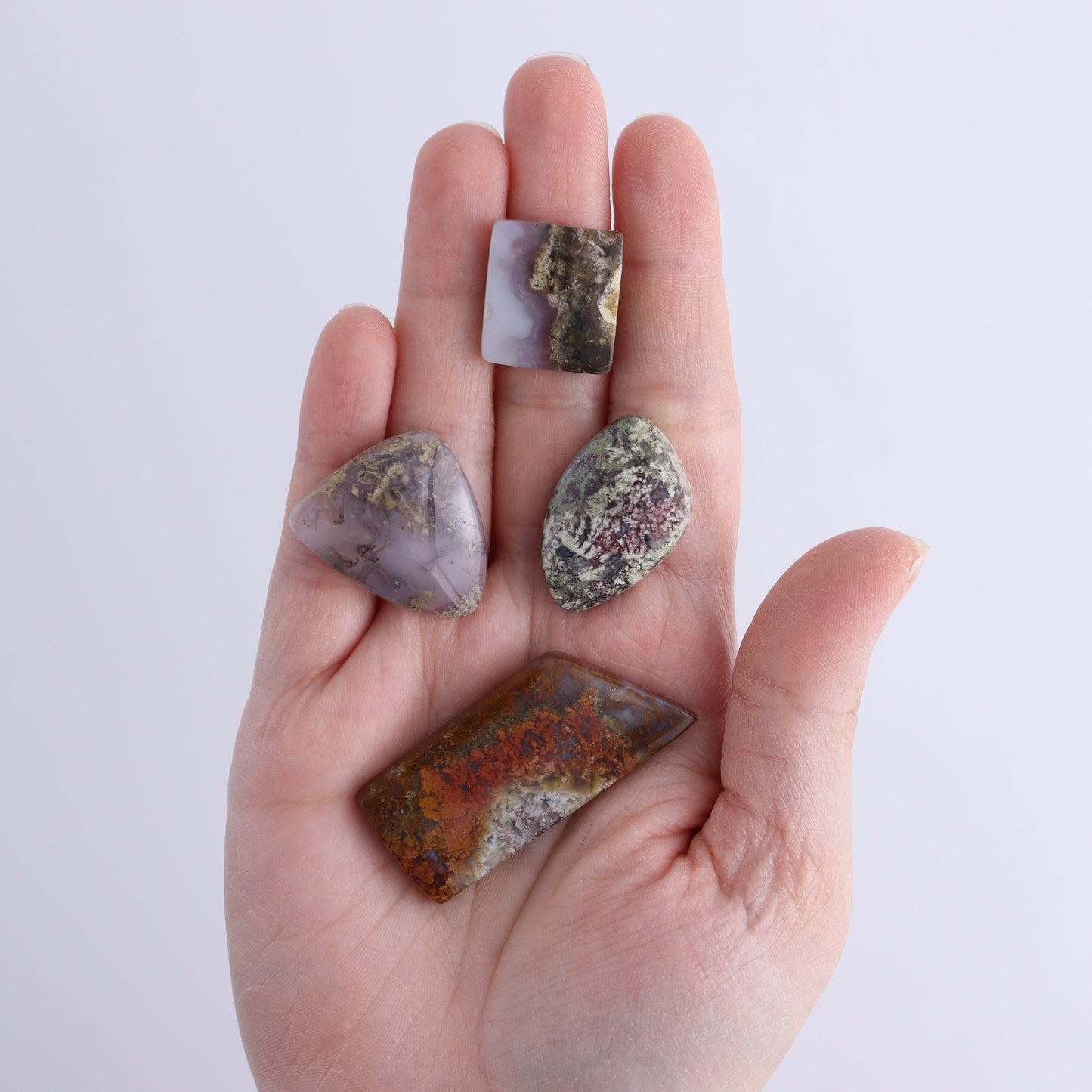 One Moss Agate Freeform Cab | Mi Esperanza Minerals | Supplier of Crystals and Onyx
