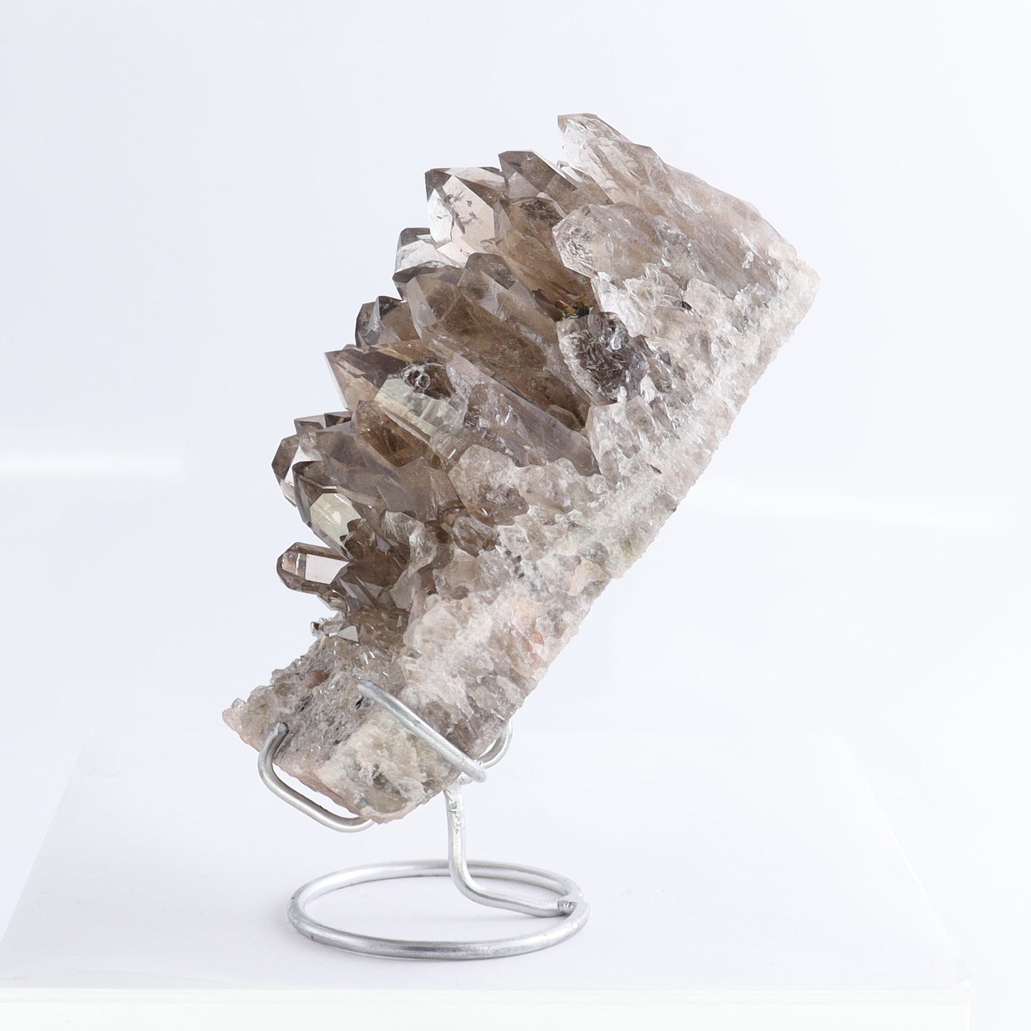 Smoky Quartz Clusters with Stand Set of 2 | Mi Esperanza Minerals | Supplier of Crystals and Onyx