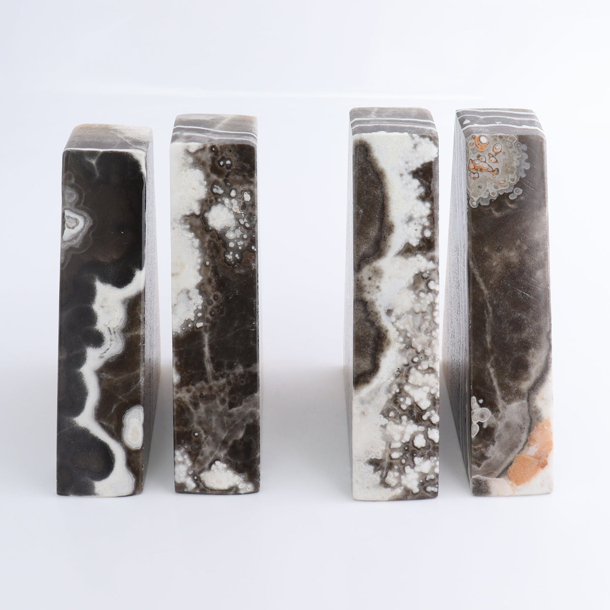 One Pair of Mexican Onyx/Calcite Brown Zebra Polished Bookend | Mi Esperanza Minerals | Supplier of Crystals and Onyx