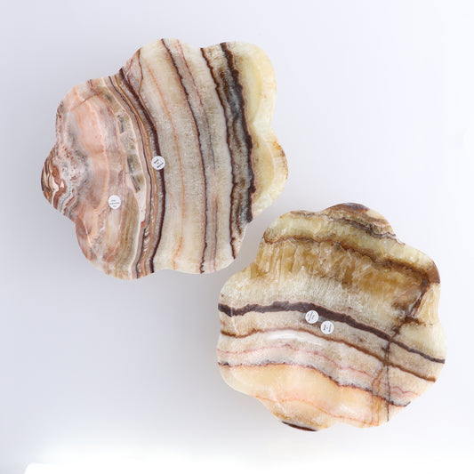 One Mexican Onyx/Calcite Pink & Green Bowl