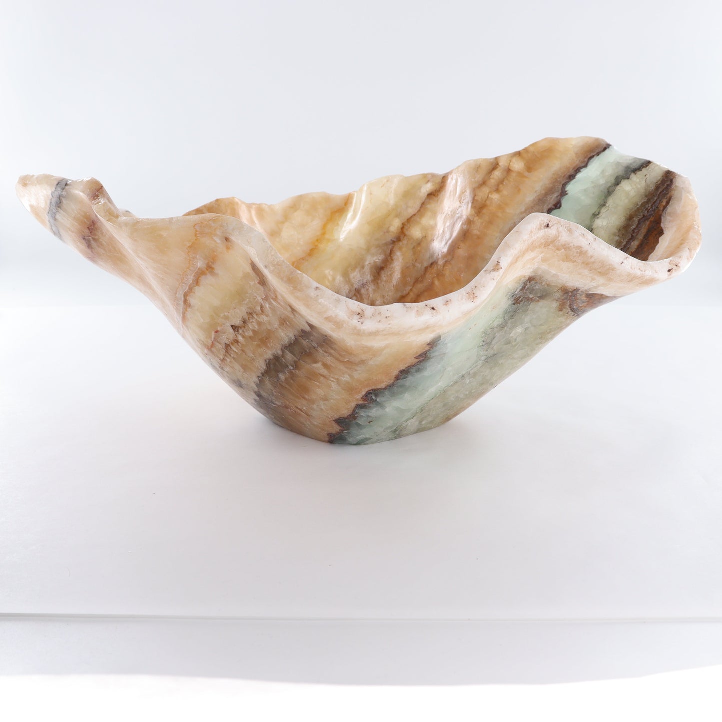 Mexican Onyx/Calcite Bowl 22" | Mi Esperanza Minerals | Supplier of Crystals and Onyx