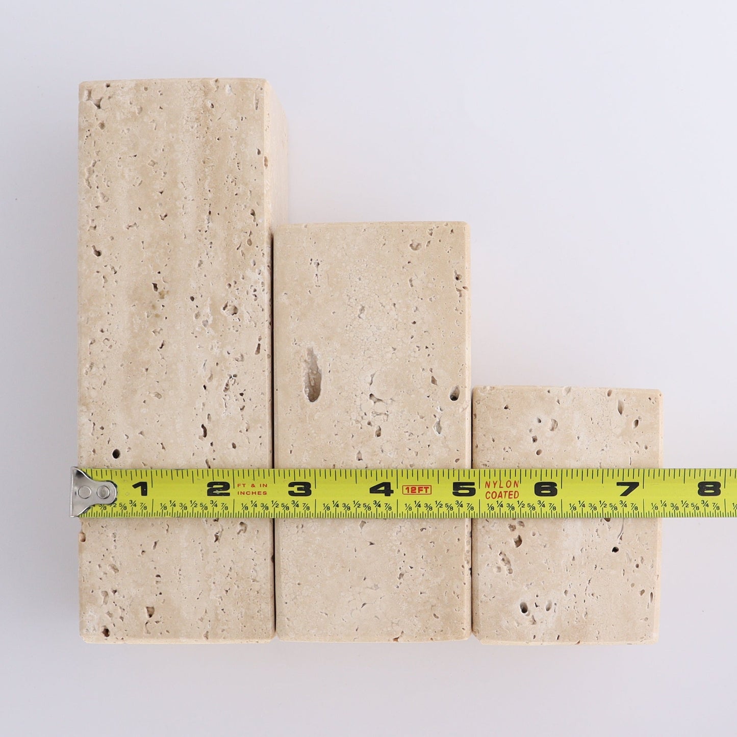 One Candle Holder Travertine Set of 3 | Mi Esperanza Minerals | Supplier of Crystals and Onyx