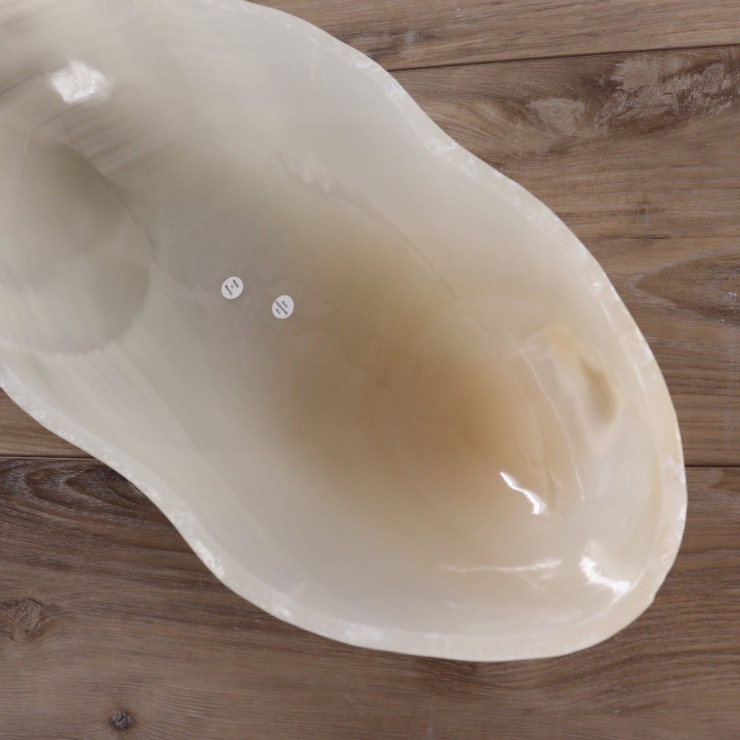 Mexican Onyx/Calcite Canoe Bowl 20" | Mi Esperanza Minerals | Supplier of Crystals and Onyx