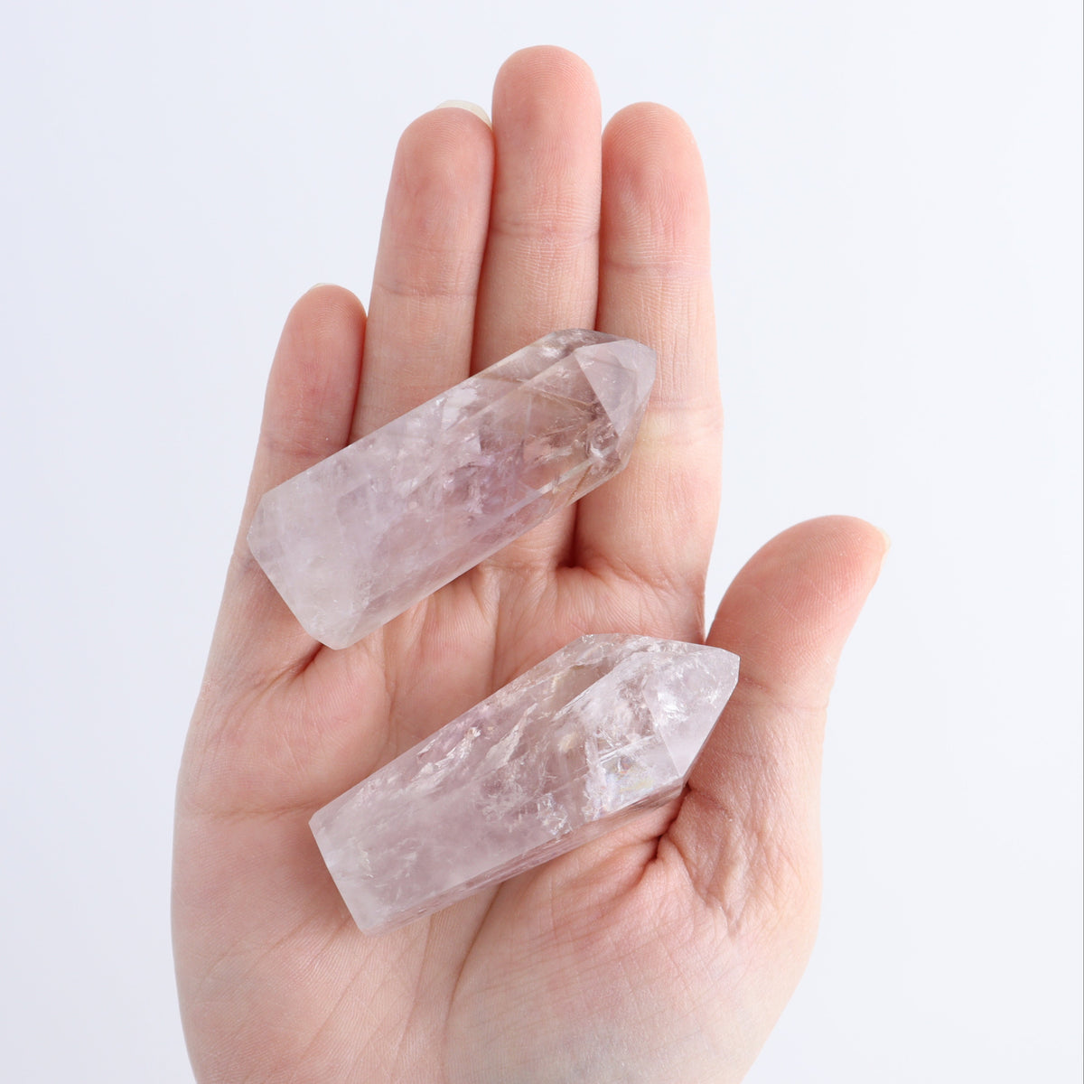Powellite Amethyst UV Reactive Towers Set of 20 | Mi Esperanza Minerals | Supplier of Crystals and Onyx