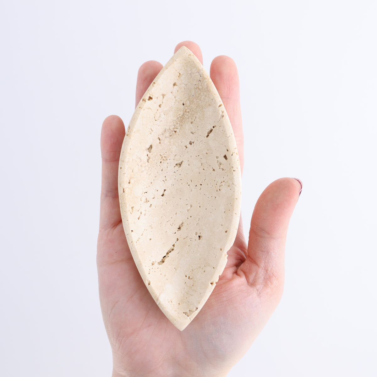 One Travertine Leaf Dish | Mi Esperanza Minerals | Supplier of Crystals and Onyx