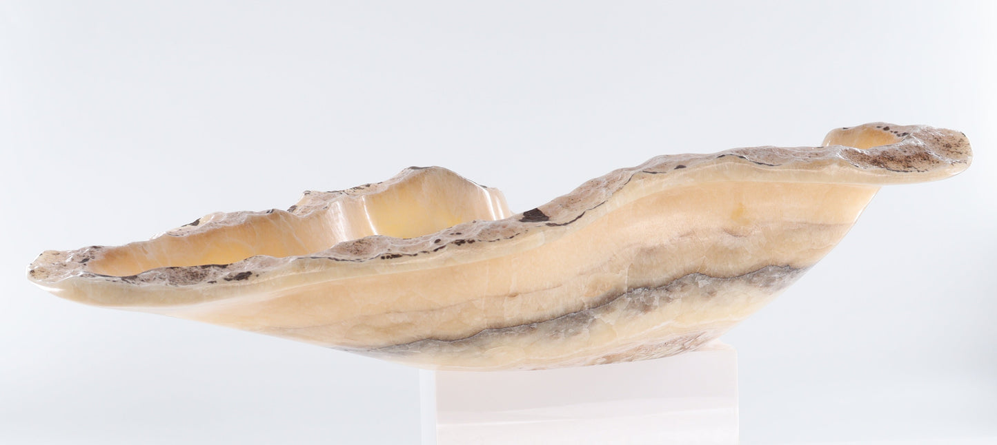 Mexican Onyx/Calcite Bowl 26" | Mi Esperanza Minerals | Supplier of Crystals and Onyx