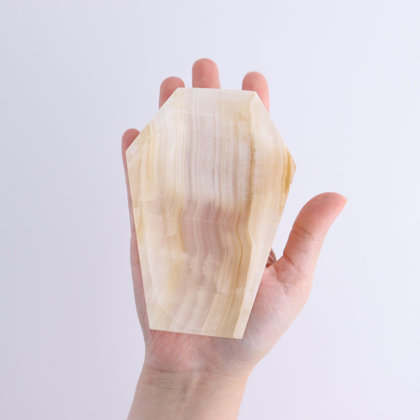 One White Onyx Coffin | Mi Esperanza Minerals | Supplier of Crystals and Onyx