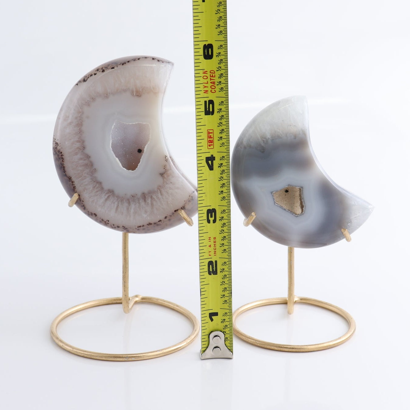 Agate Moons with Stand Set of 5