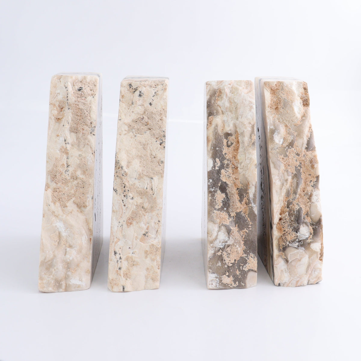 One Pair of Mexican Onyx/Calcite Pink & Yellow Rough Bookend | Mi Esperanza Minerals | Supplier of Crystals and Onyx