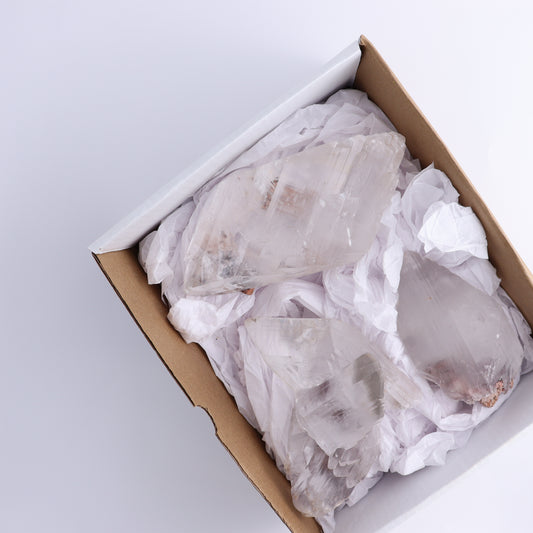 Naica Selenite Flat Set of 3 Specimens | Mi Esperanza Minerals | Supplier of Crystals and Onyx