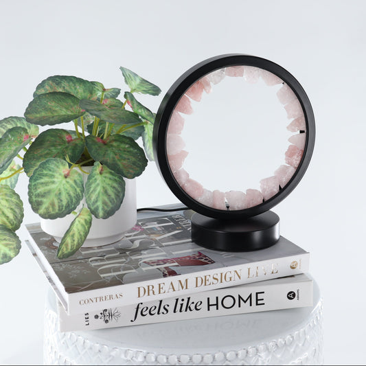 One Rose Quartz Round Lamp