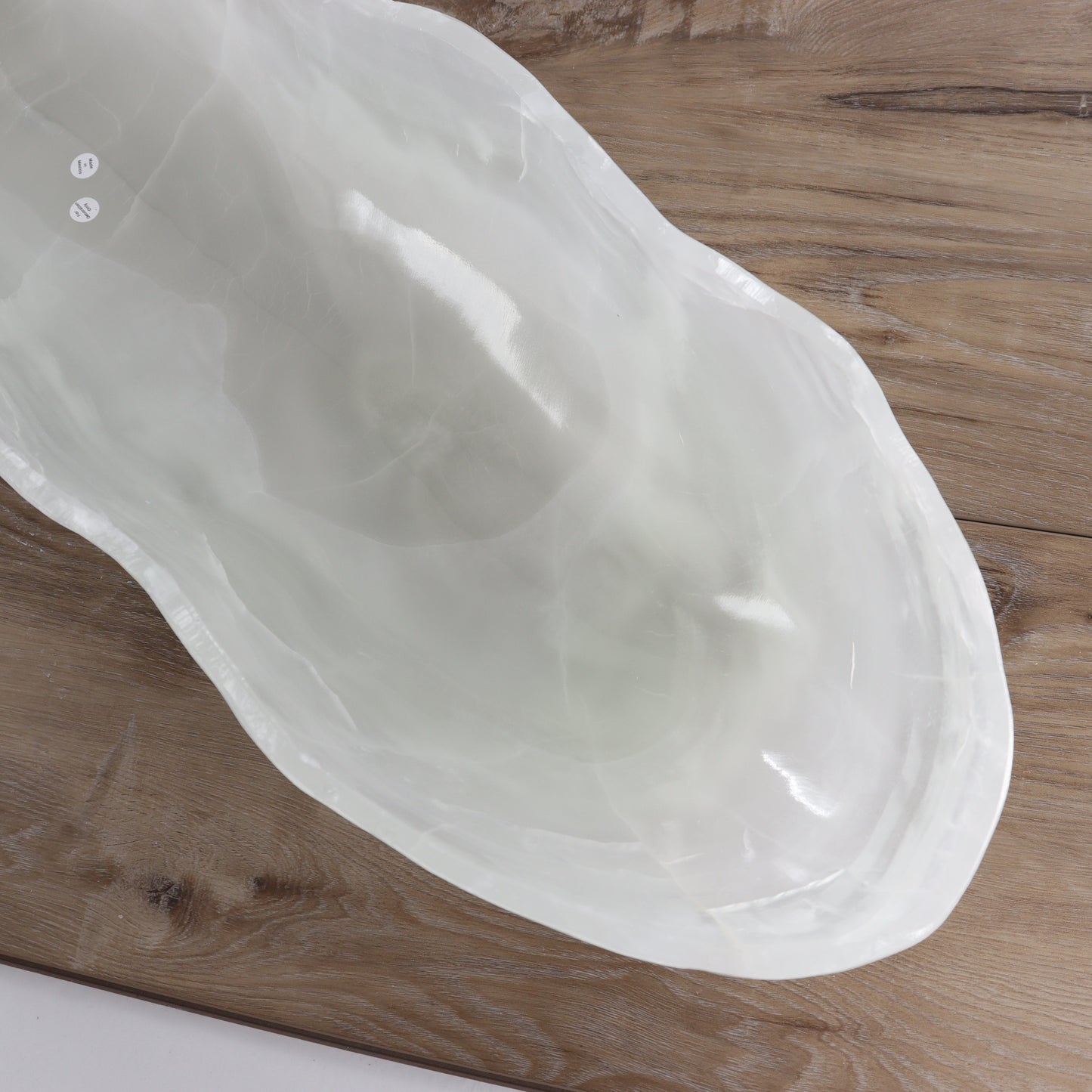 Mexican Onyx/Calcite Canoe Bowl 31" | Mi Esperanza Minerals | Supplier of Crystals and Onyx