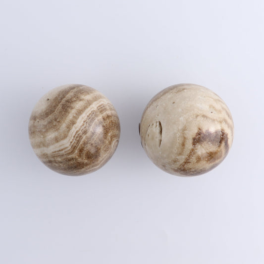 One Mexican Onyx/Calcite Chocolate Sphere 8 cm | Mi Esperanza Minerals | Supplier of Crystals and Onyx
