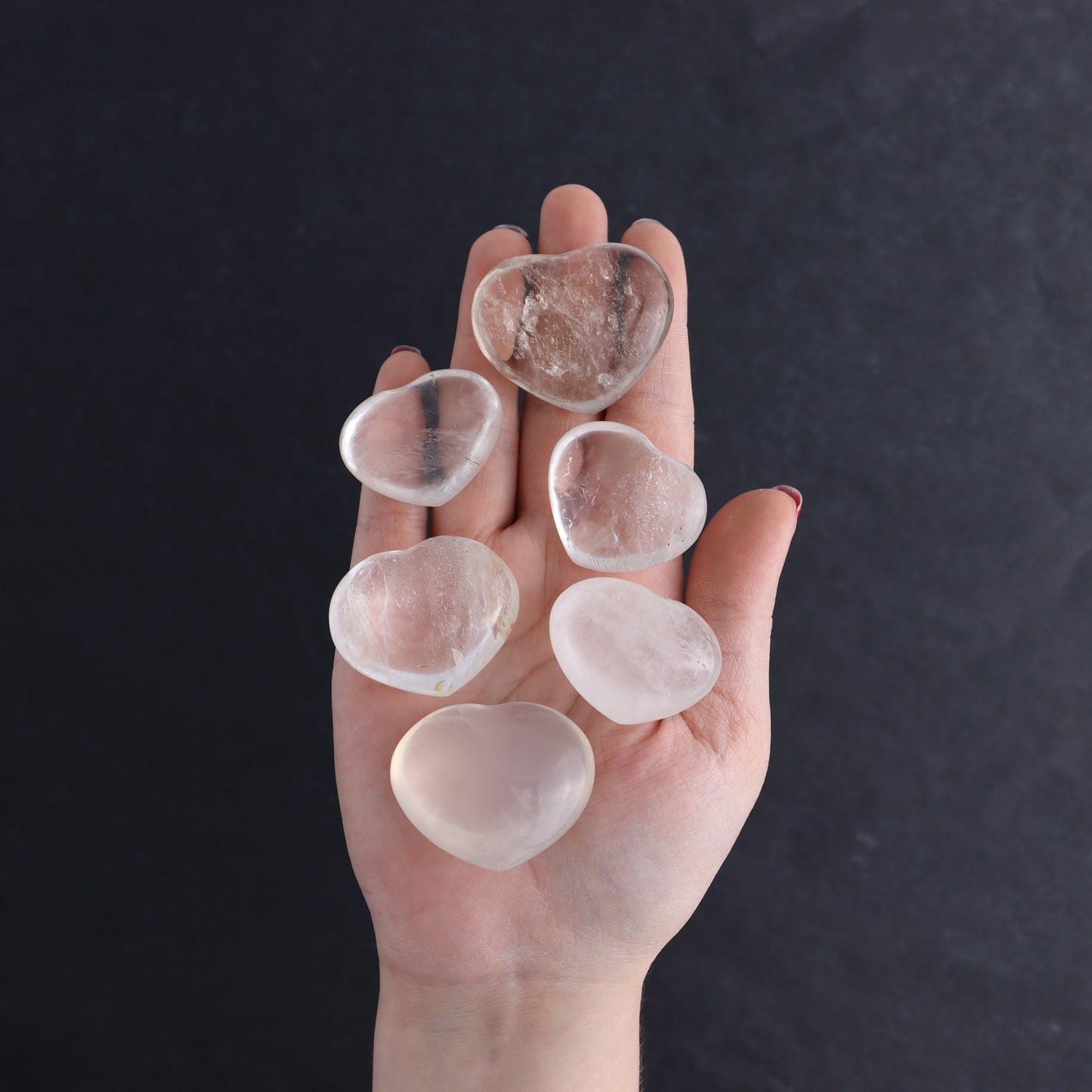 Clear Quartz Hearts Set of 20 Pieces | Mi Esperanza Minerals | Supplier of Crystals and Onyx