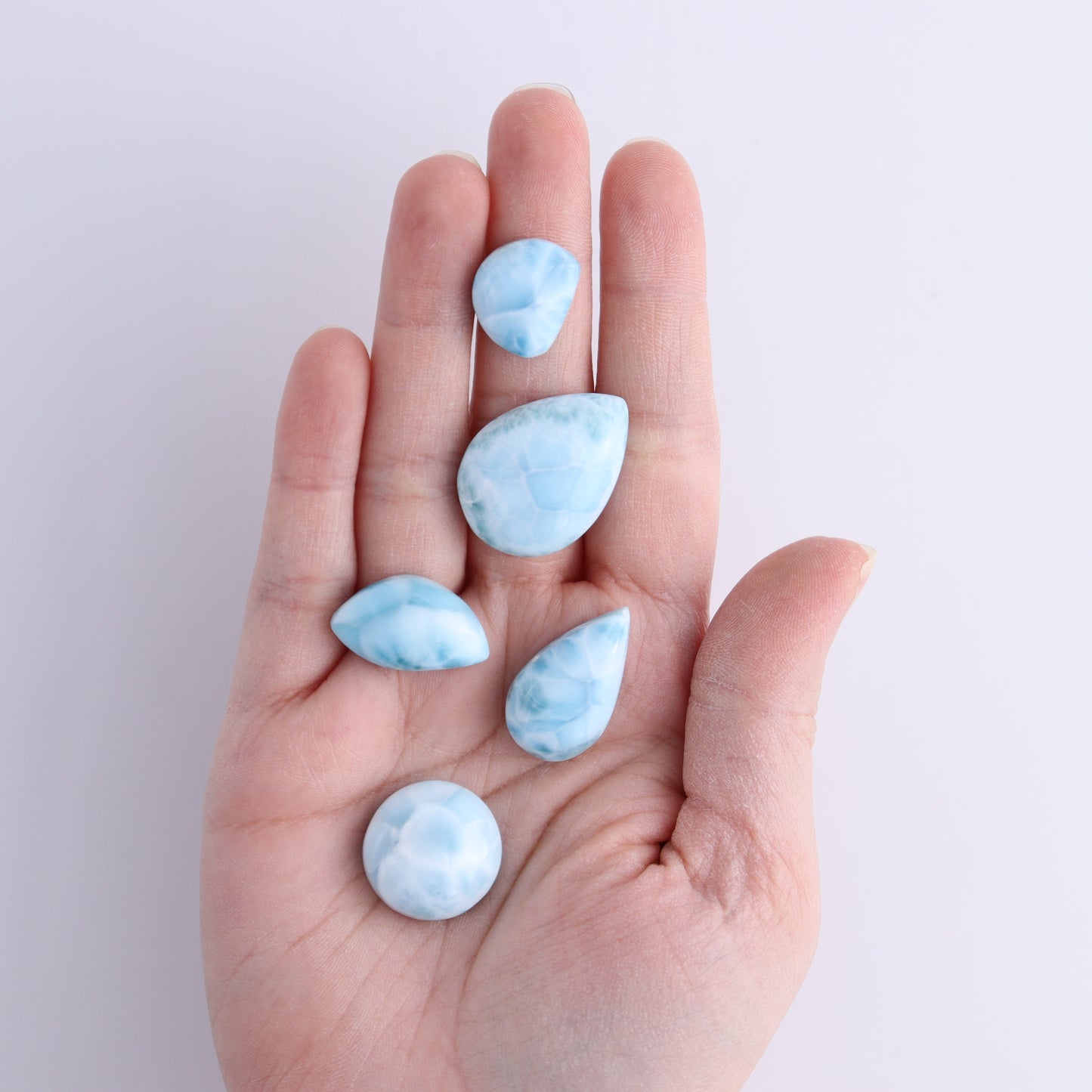 Larmiar Cabs Set of 8 | Mi Esperanza Minerals | Supplier of Crystals and Onyx