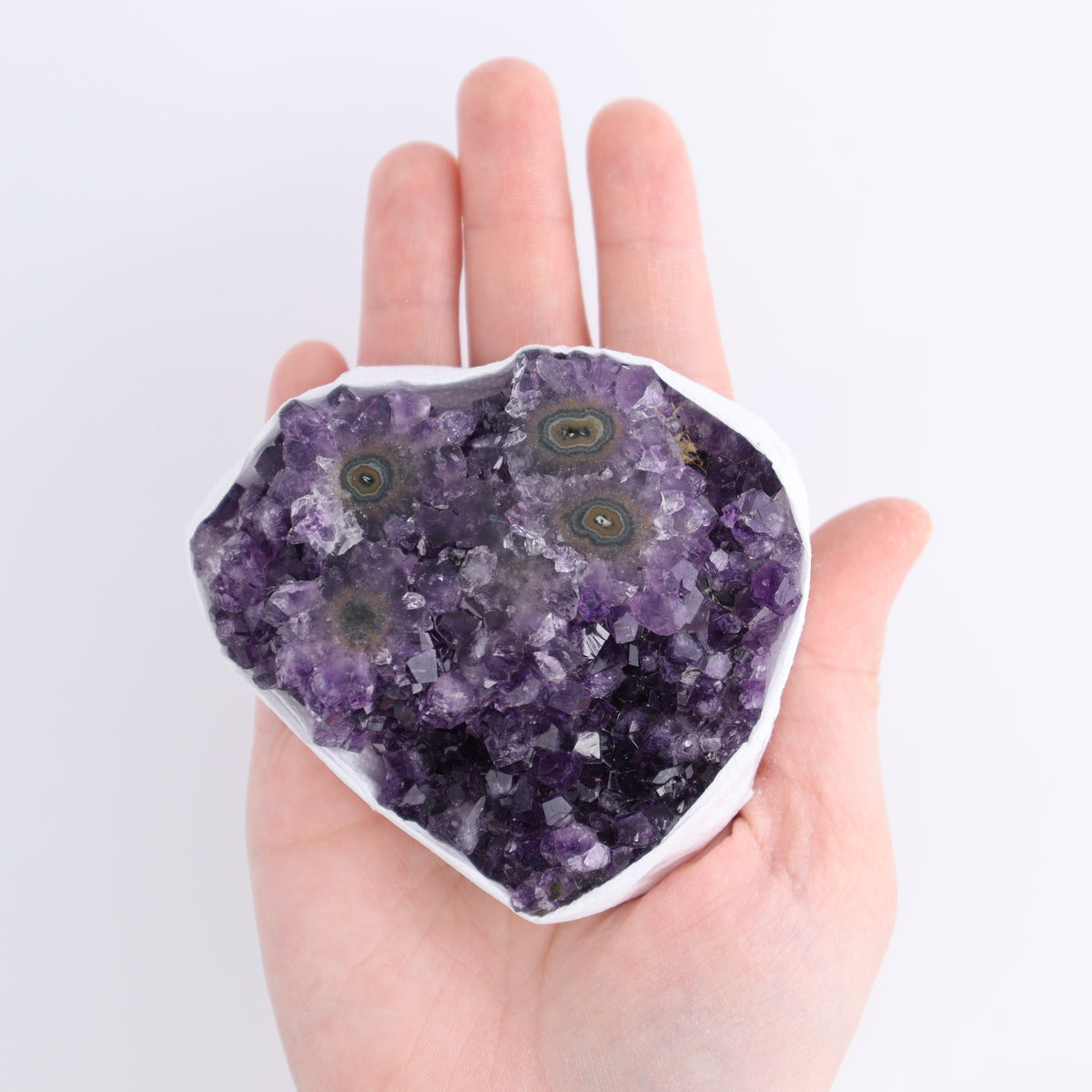 Uruguay Amethyst Clusters with "Eyes" Flat of 10 | Mi Esperanza Minerals | Supplier of Crystals and Onyx