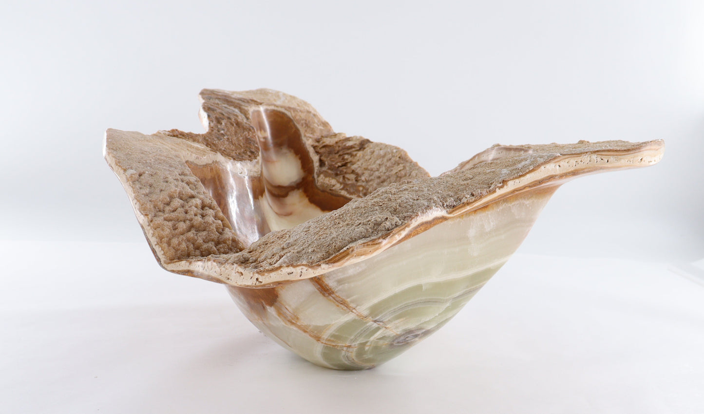 Mexican Onyx/Calcite Bowl 25" | Mi Esperanza Minerals | Supplier of Crystals and Onyx