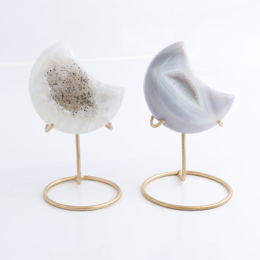 Agate Moons with Stand Set of 5