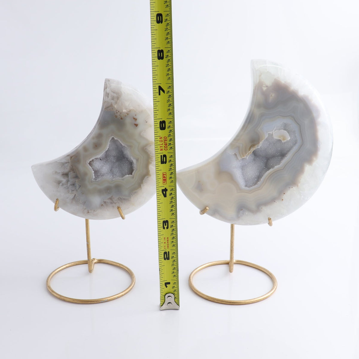 Agate Moons with Stand Set of 3
