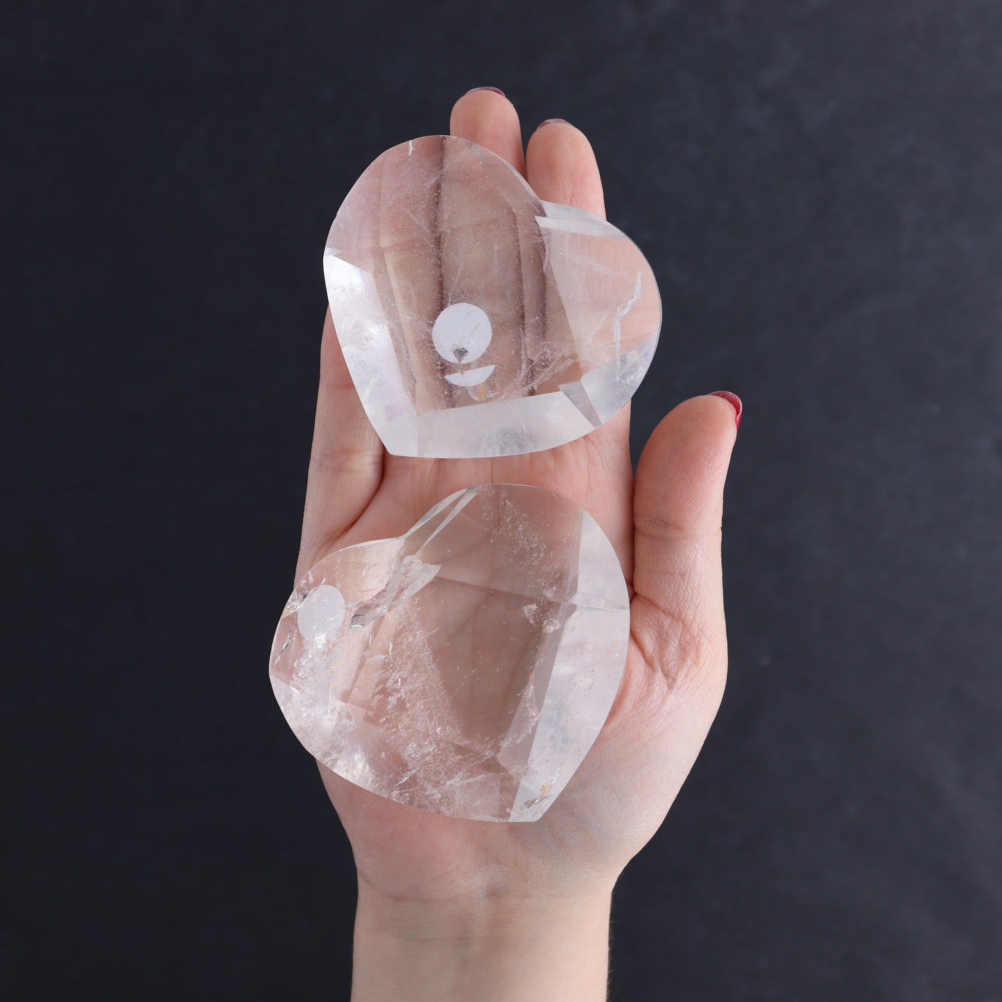 Clear Quartz Mixed Hearts & Hexagon Set of 4 | Mi Esperanza Minerals | Supplier of Crystals and Onyx