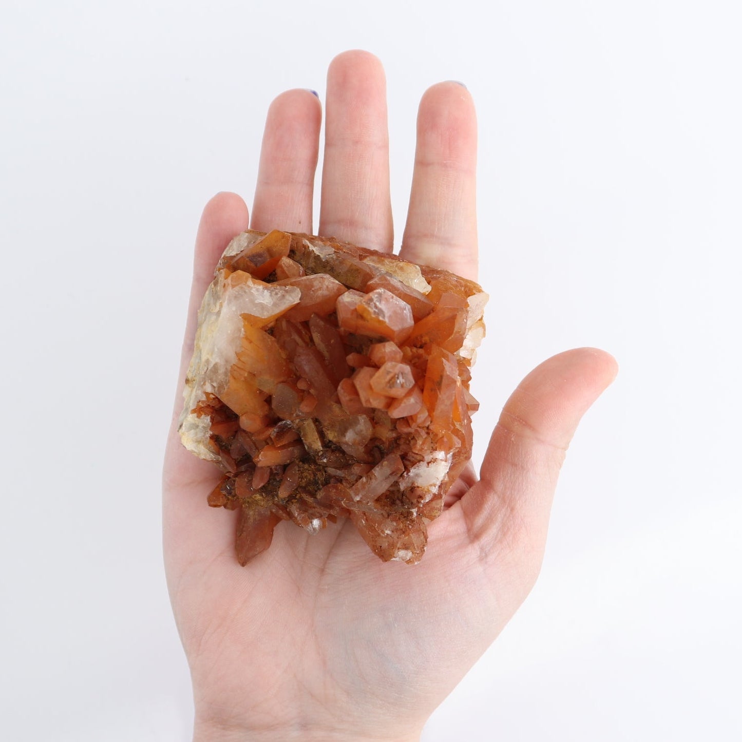 Tangerine Quartz Clusters Set of 4
