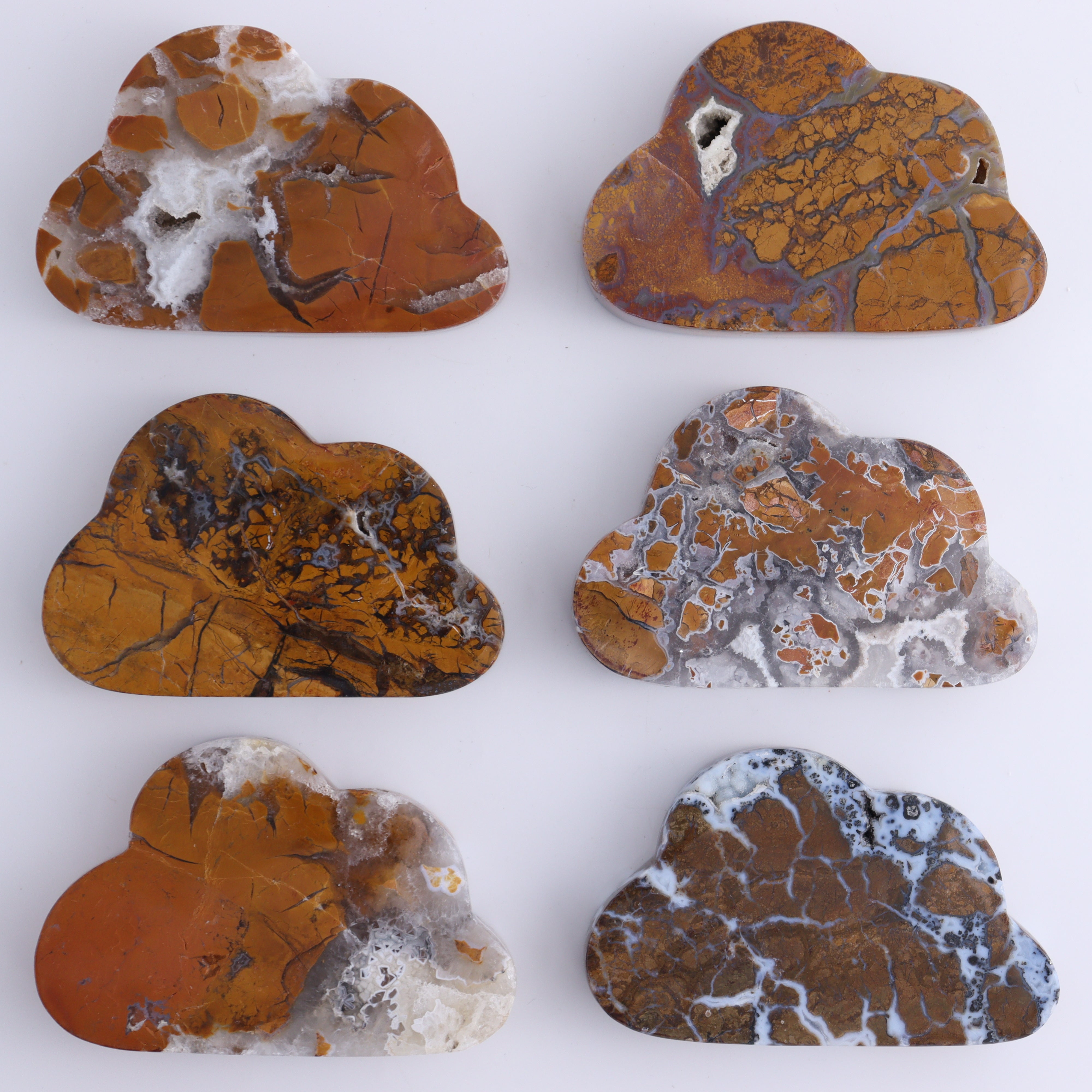 Brecciated Jasper Clouds Set Of 6 Mi Esperanza Minerals brecciated-jasper-clouds-set-of-6-mi-esperanza-minerals