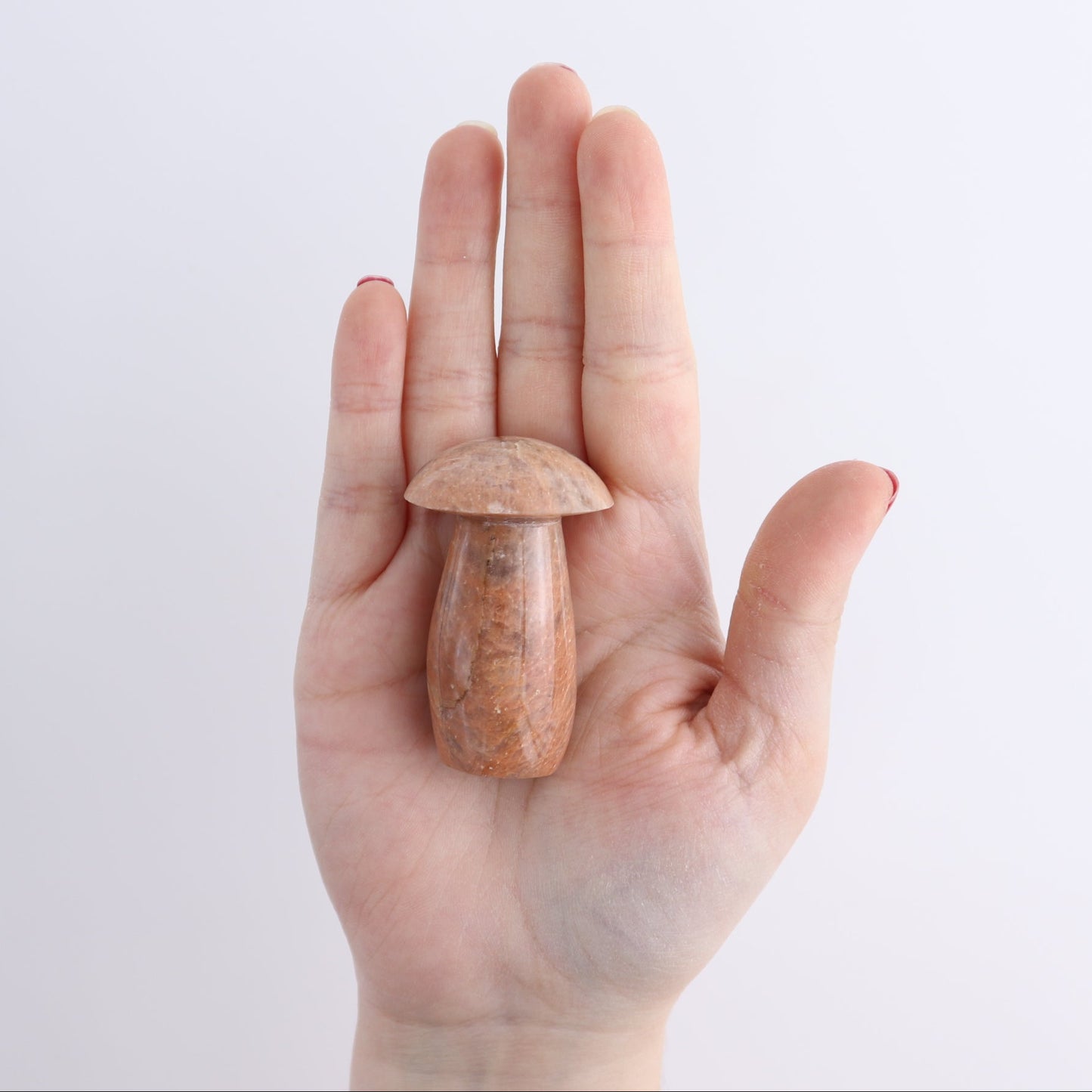 Peach Moonstone Mushrooms Set of 6