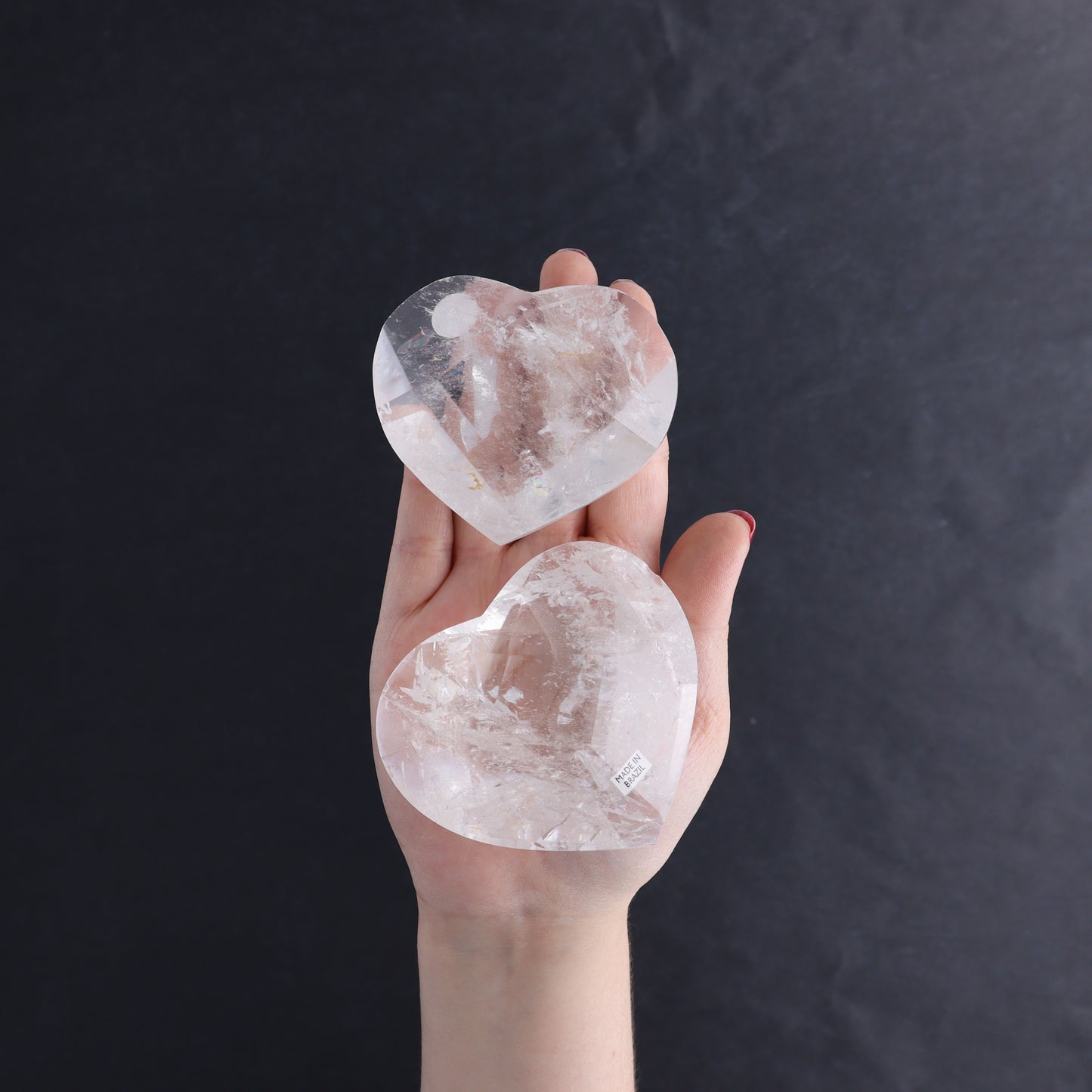 Clear Quartz Mixed Hearts & Hexagon Set of 4 | Mi Esperanza Minerals | Supplier of Crystals and Onyx