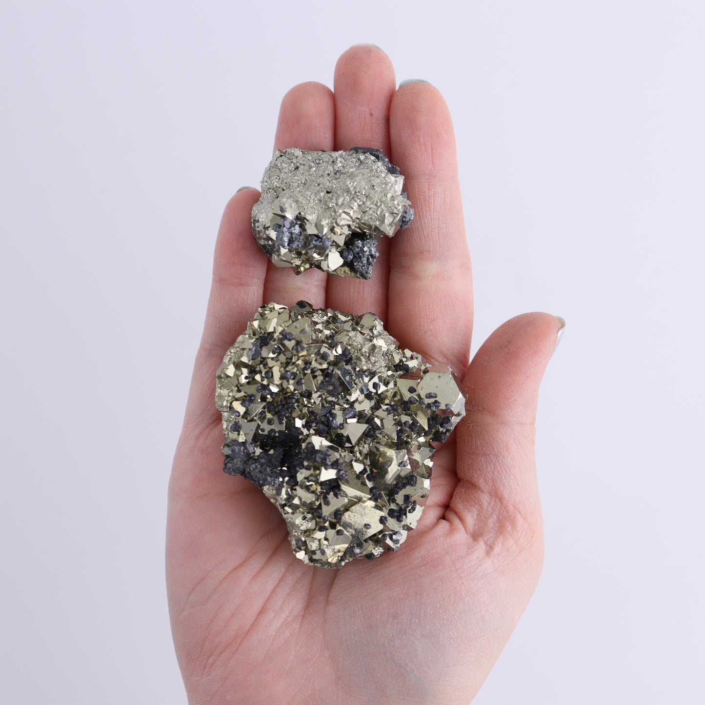 Octahedral Pyrite Clusters Set of 10 | Mi Esperanza Minerals | Supplier of Crystals and Onyx