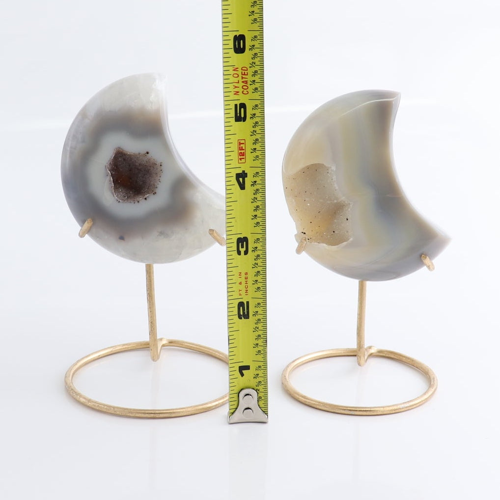 Agate Moons with Stand Set of 5