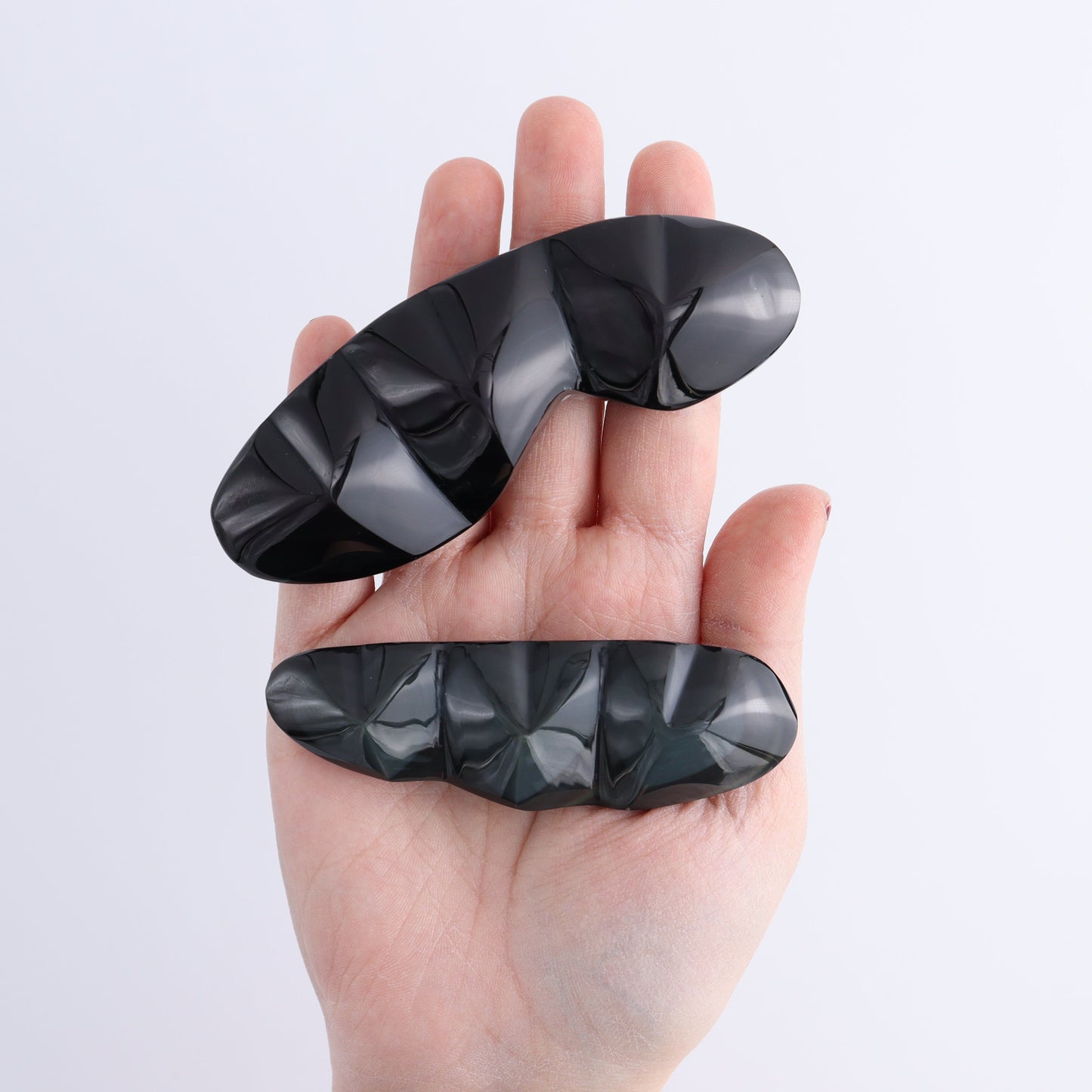 Rainbow Obsidian Heart Set of 2 | Mi Esperanza Minerals | Supplier of Crystals and Onyx