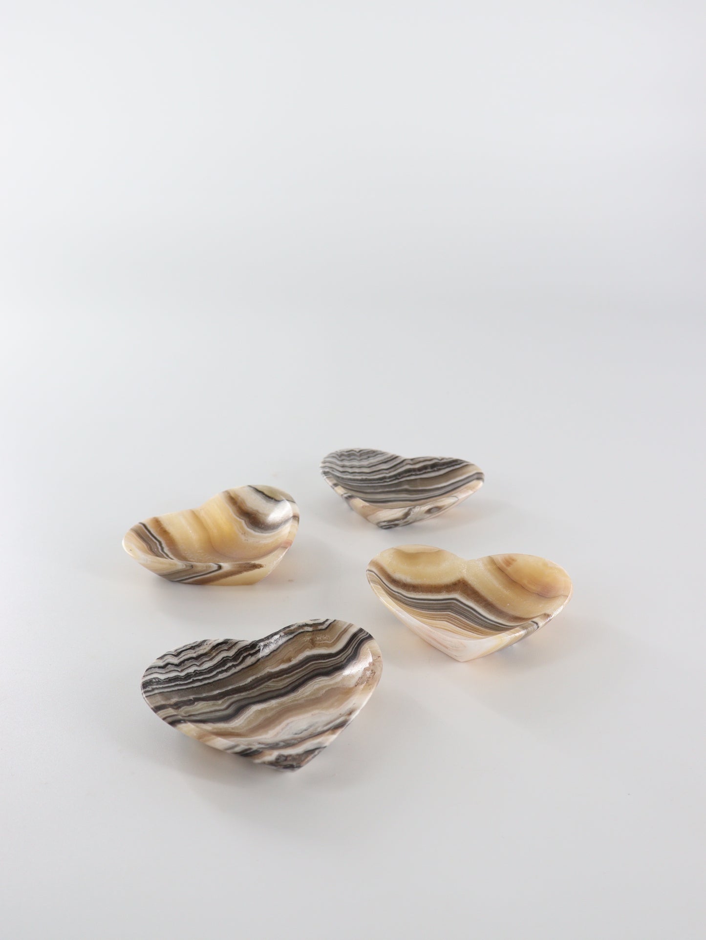 Zebra Onyx Heart Dishes | Mi Esperanza Minerals | Supplier of Crystals and Onyx