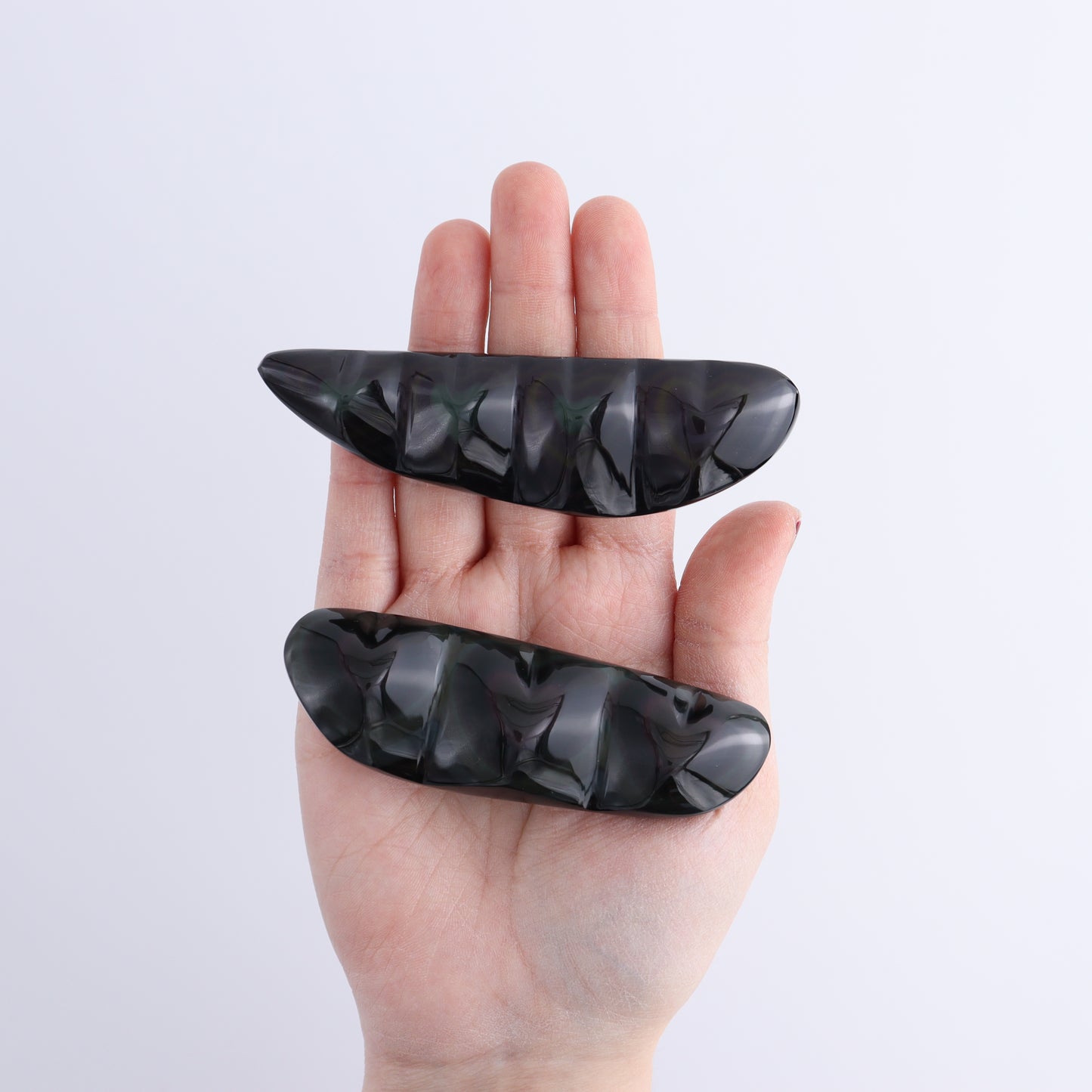 Rainbow Obsidian Heart Set of 2 | Mi Esperanza Minerals | Supplier of Crystals and Onyx