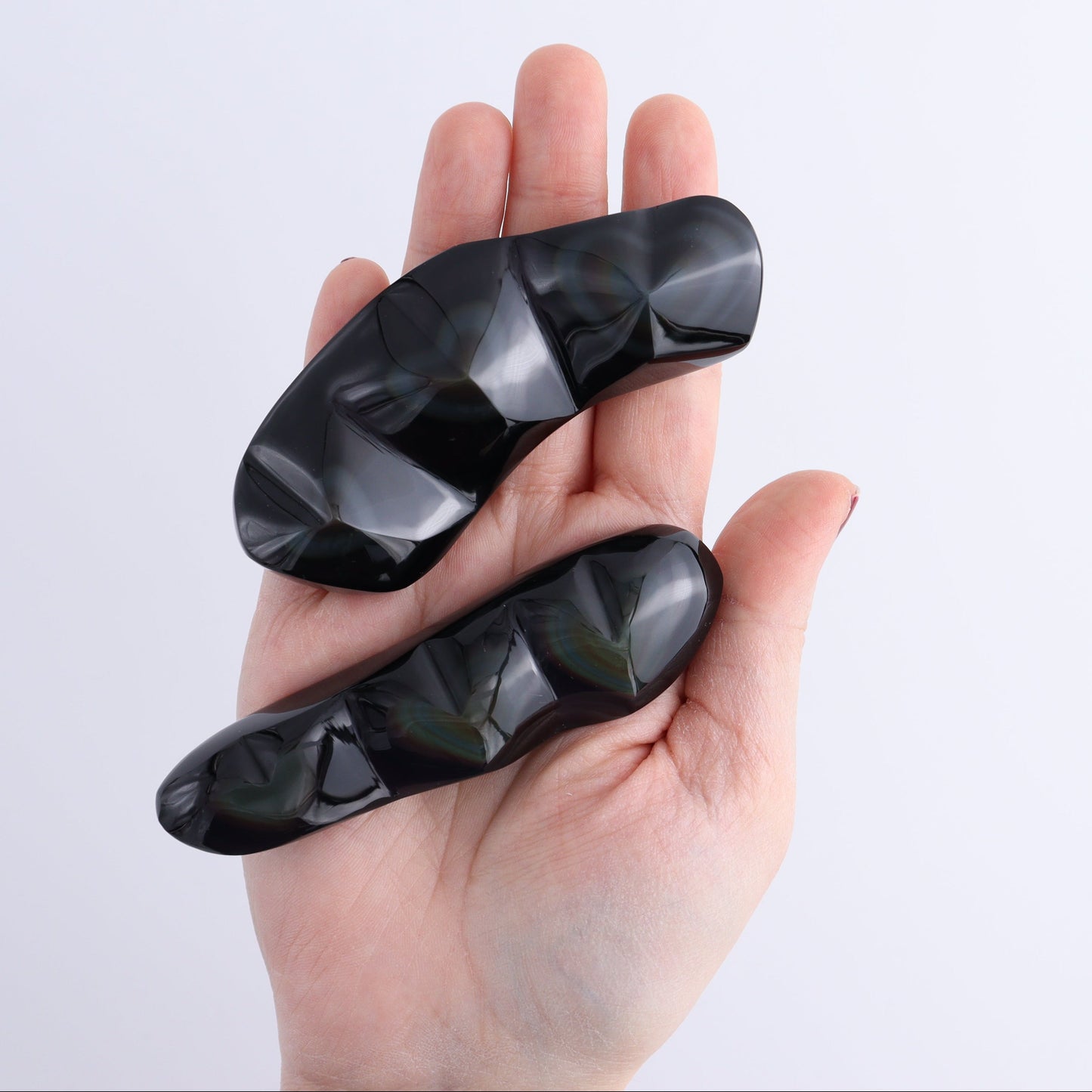 Rainbow Obsidian Heart Set of 2 | Mi Esperanza Minerals | Supplier of Crystals and Onyx