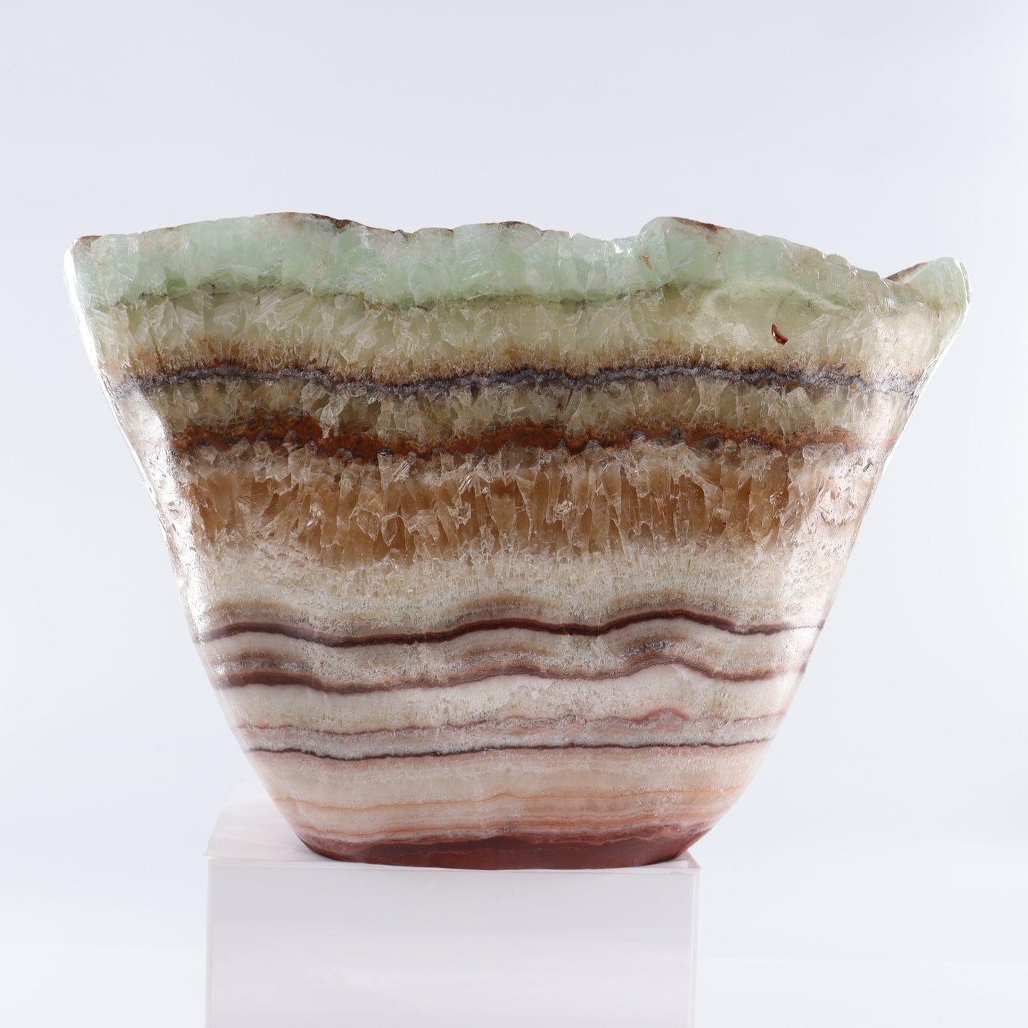 Mexican Onyx/Calcite Bowl 14" | Mi Esperanza Minerals | Supplier of Crystals and Onyx