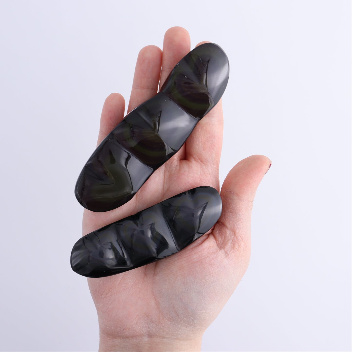 Rainbow Obsidian Heart Set of 2 | Mi Esperanza Minerals | Supplier of Crystals and Onyx