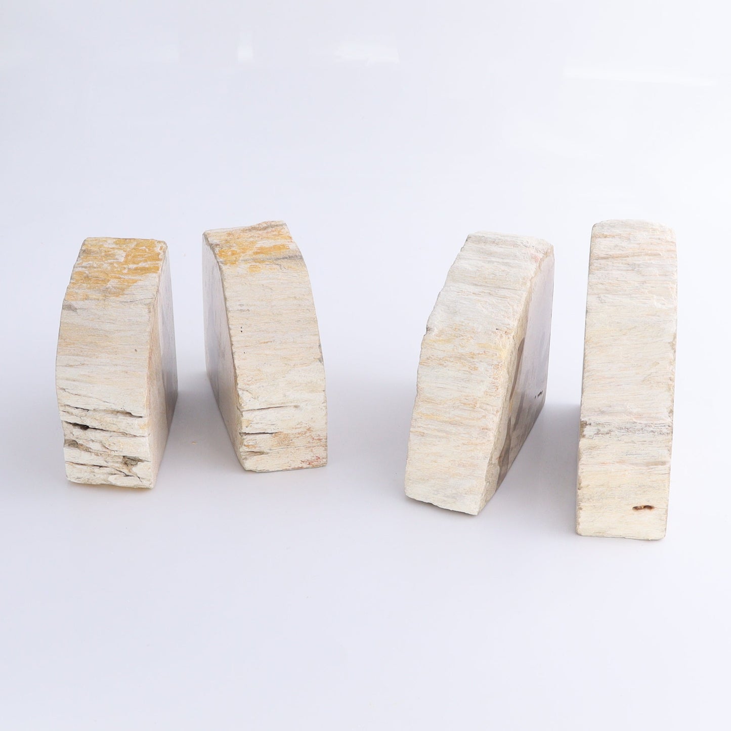 One Pair of White/Grey 1.8-2 kg Petrified Wood Bookends | Mi Esperanza Minerals | Supplier of Crystals and Onyx