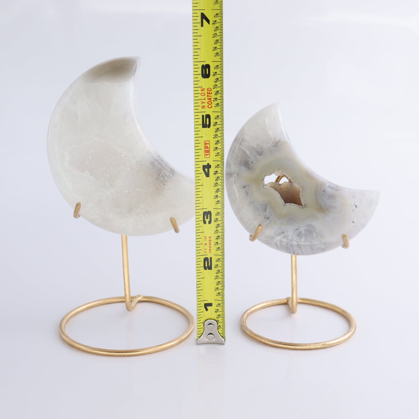 Agate Moons with Stand Set of 5