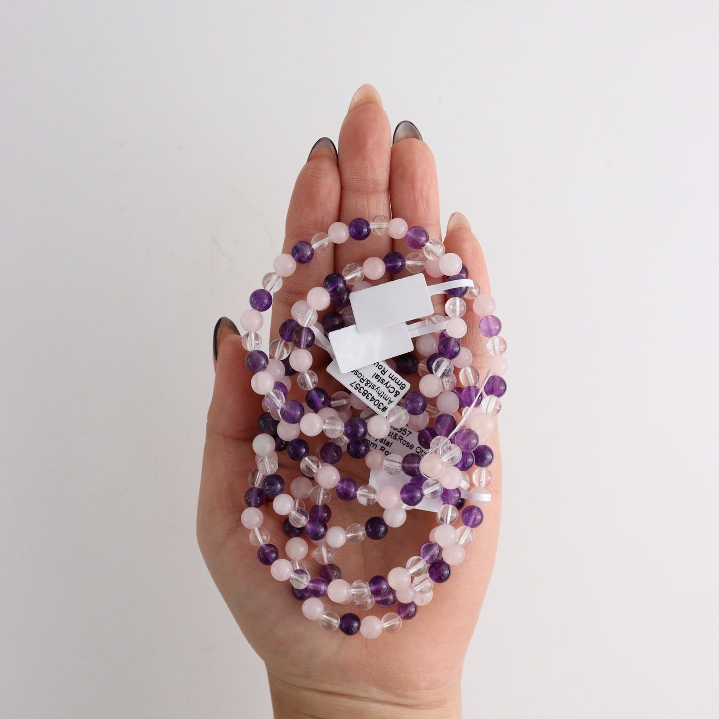 Amethyst, Rose Quartz and Bracelet 6mm Set of 10 | Mi Esperanza Minerals | Supplier of Crystals and Onyx