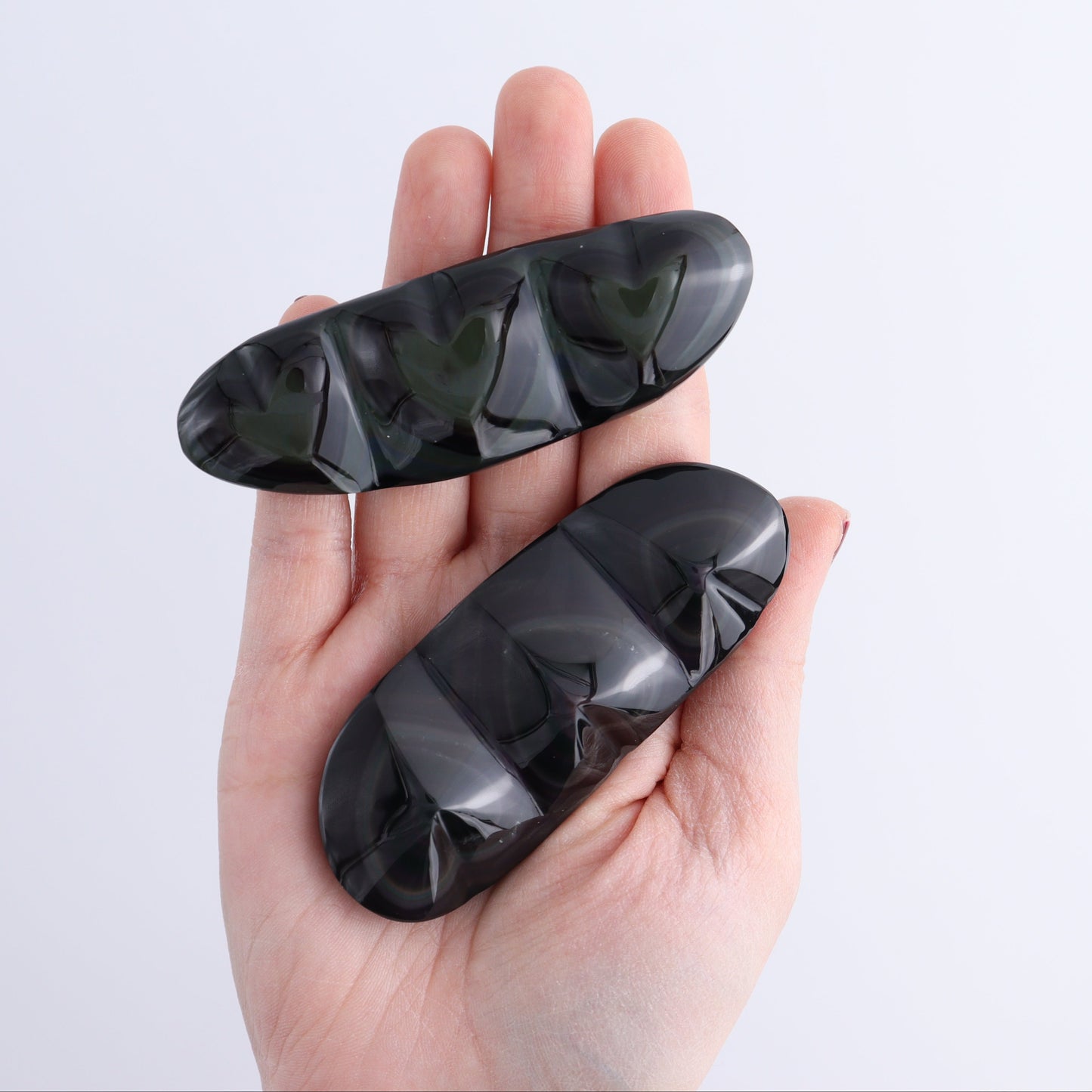 Rainbow Obsidian Heart Set of 2
