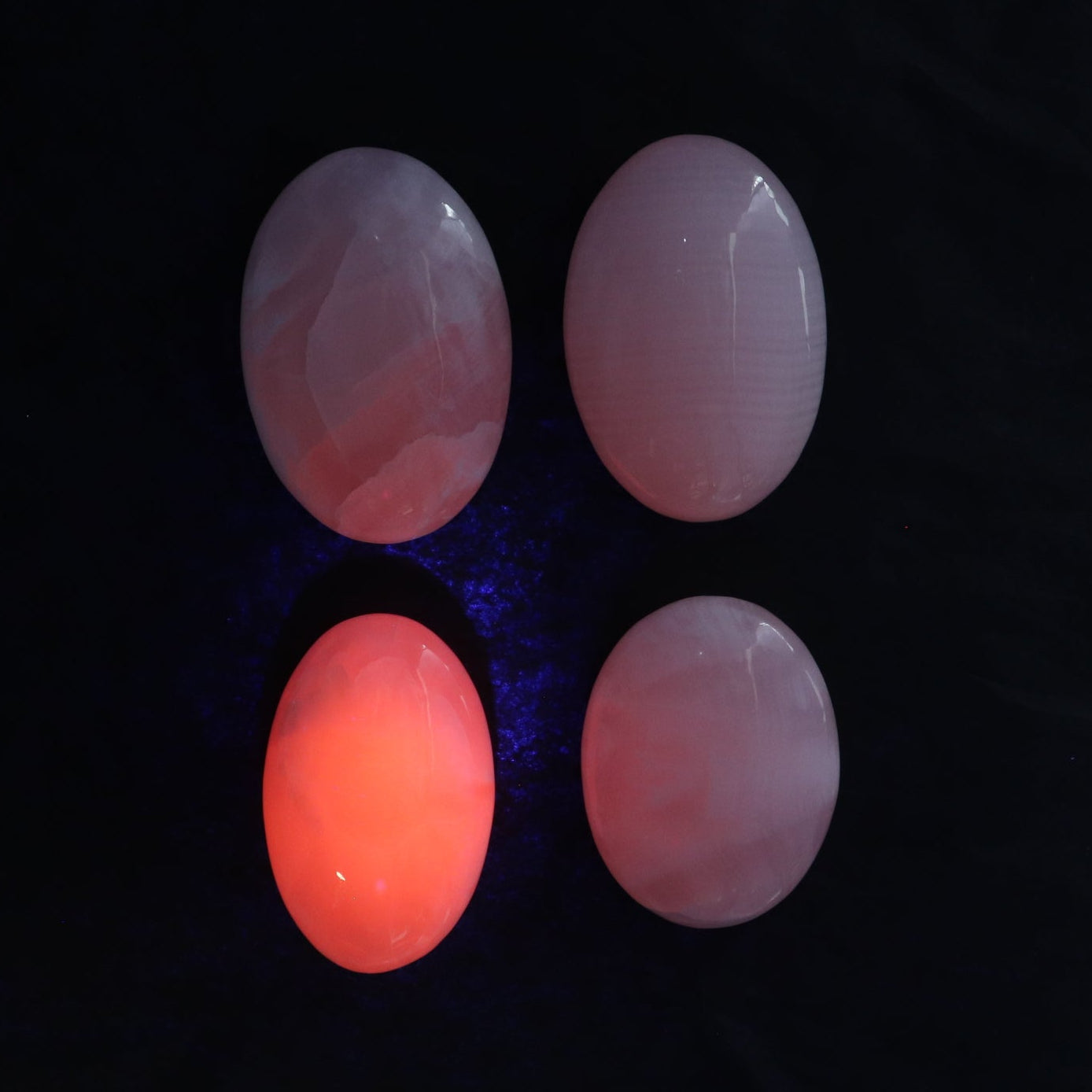 Pink Mangano Calcite Palm Stone Set of 6